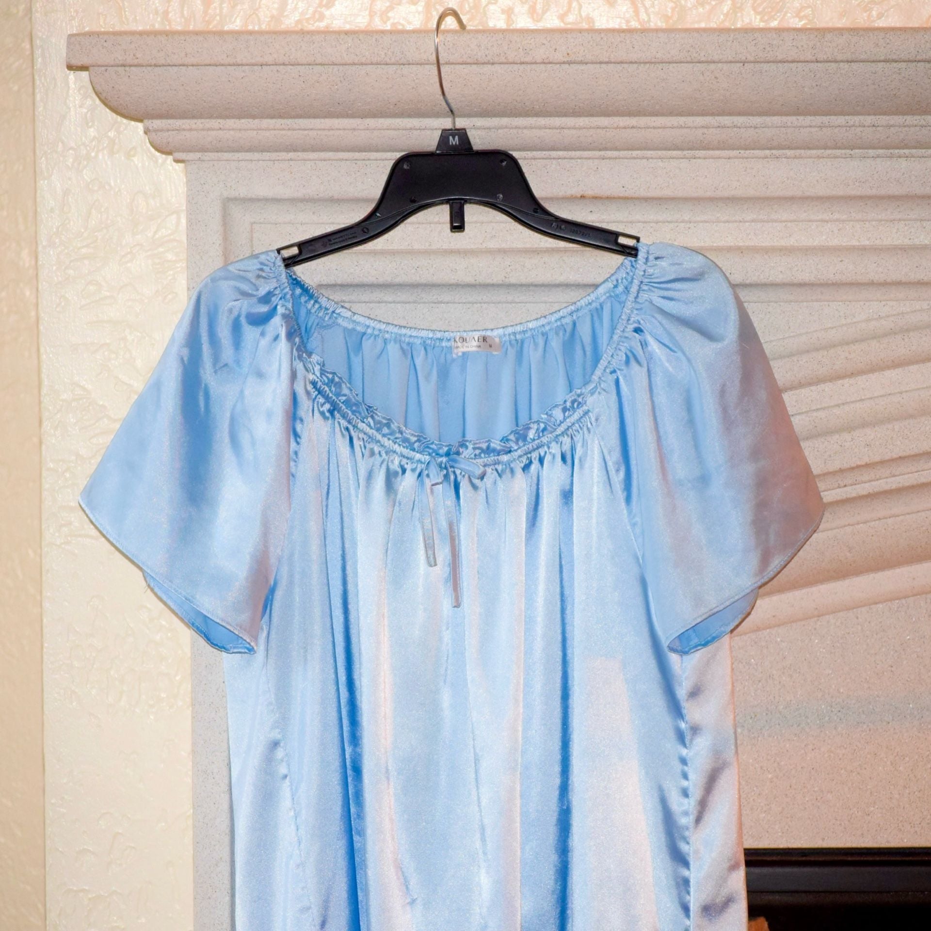 Ekouaer Women's Satin Nightgown Light Blue Size M 2
