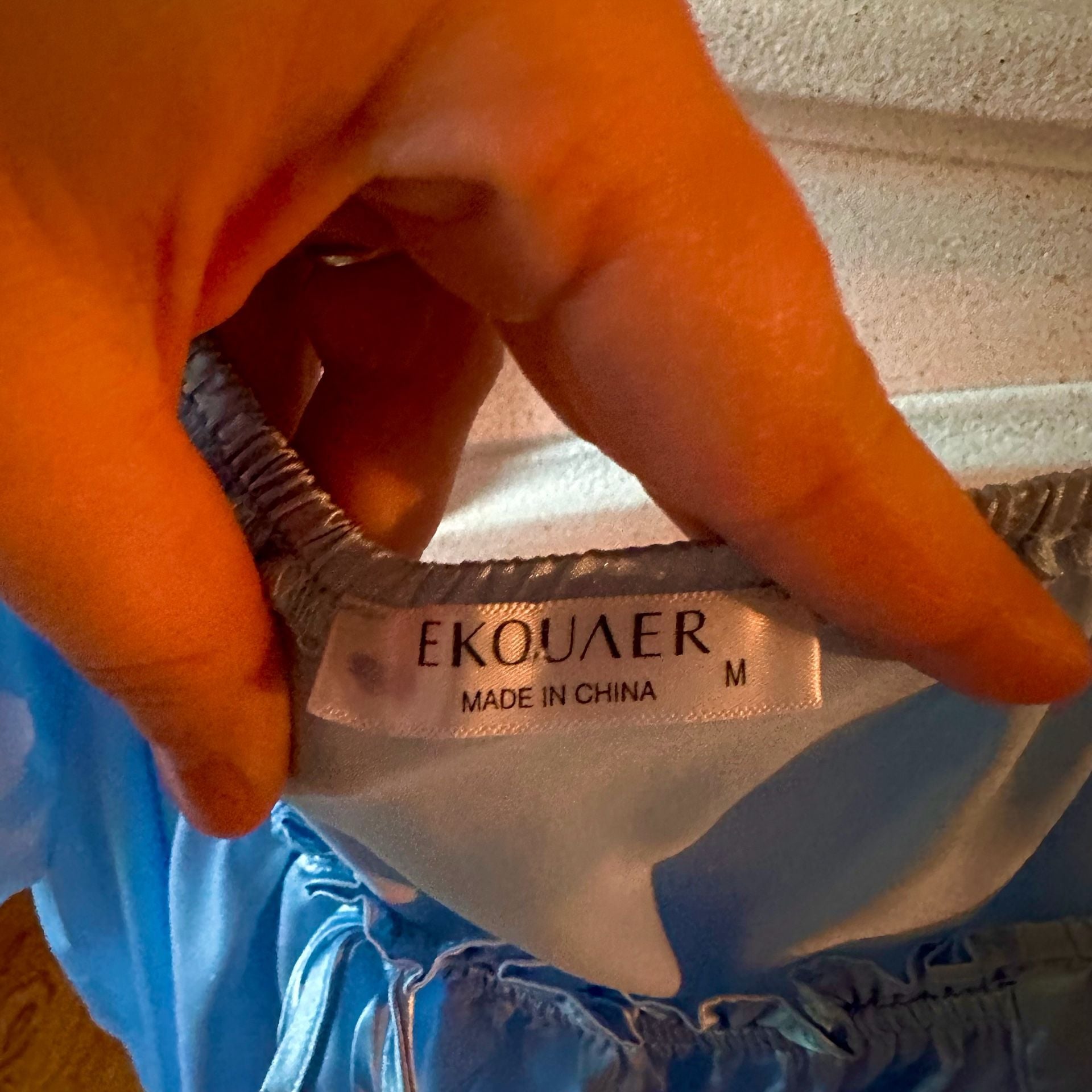 Ekouaer Women's Satin Nightgown Light Blue Size M 4