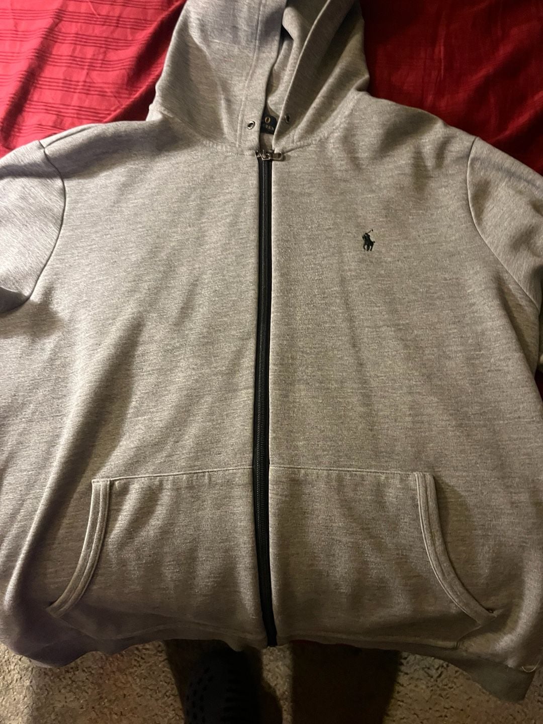 Polo Ralph Lauren Full Zip Hoodie Gray Size XL 2