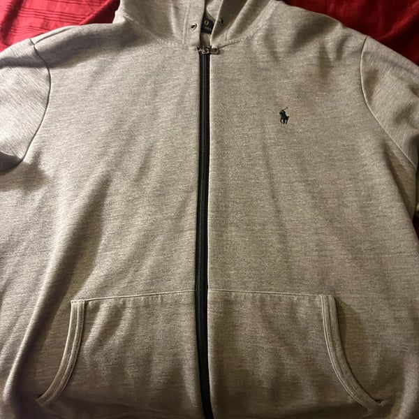 Polo Ralph Lauren Full Zip Hoodie Gray Size XL