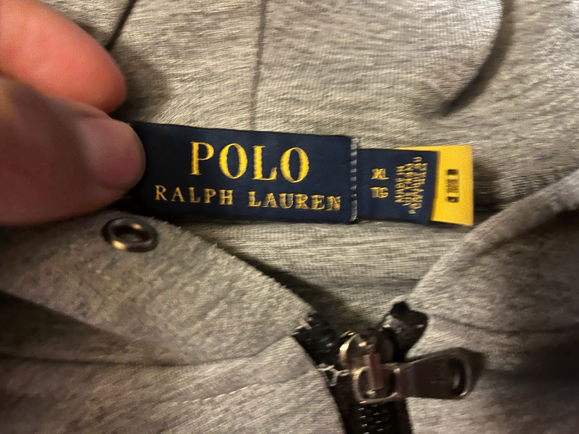 Polo Ralph Lauren Full Zip Hoodie Gray Size XL 3