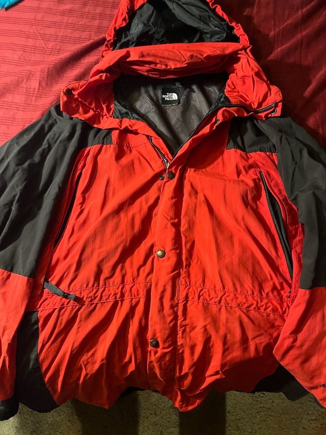 Vintage The North Face Activent Red and Black Hooded Jacket 2