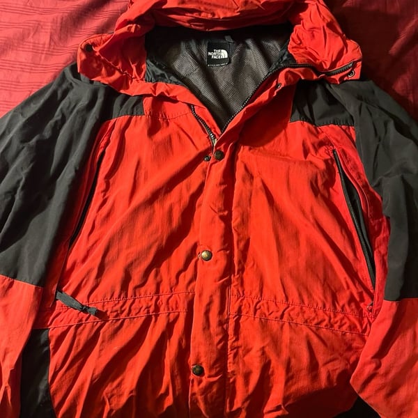 Vintage The North Face Activent Red and Black Hooded Jacket
