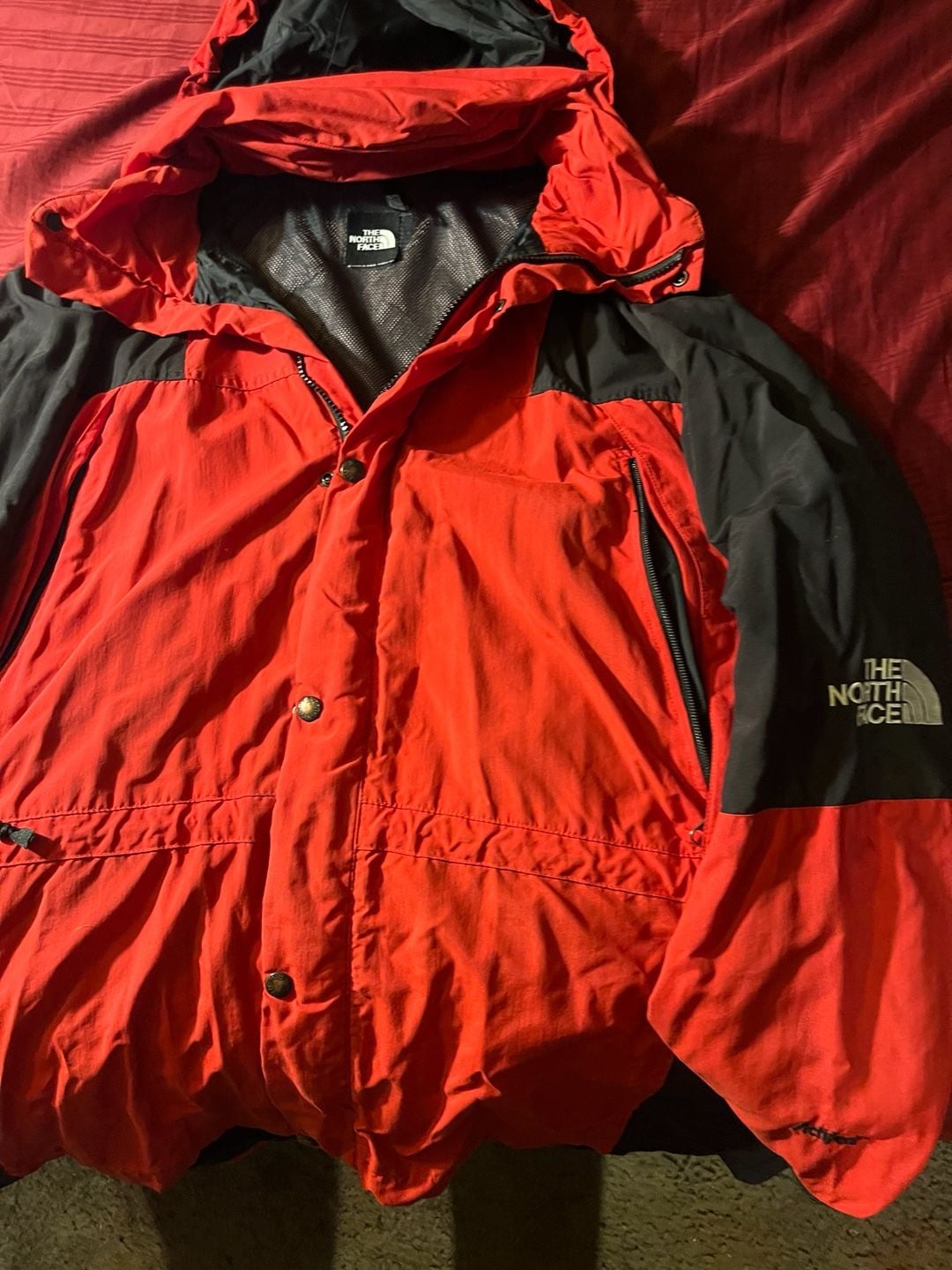 Vintage The North Face Activent Red and Black Hooded Jacket 3
