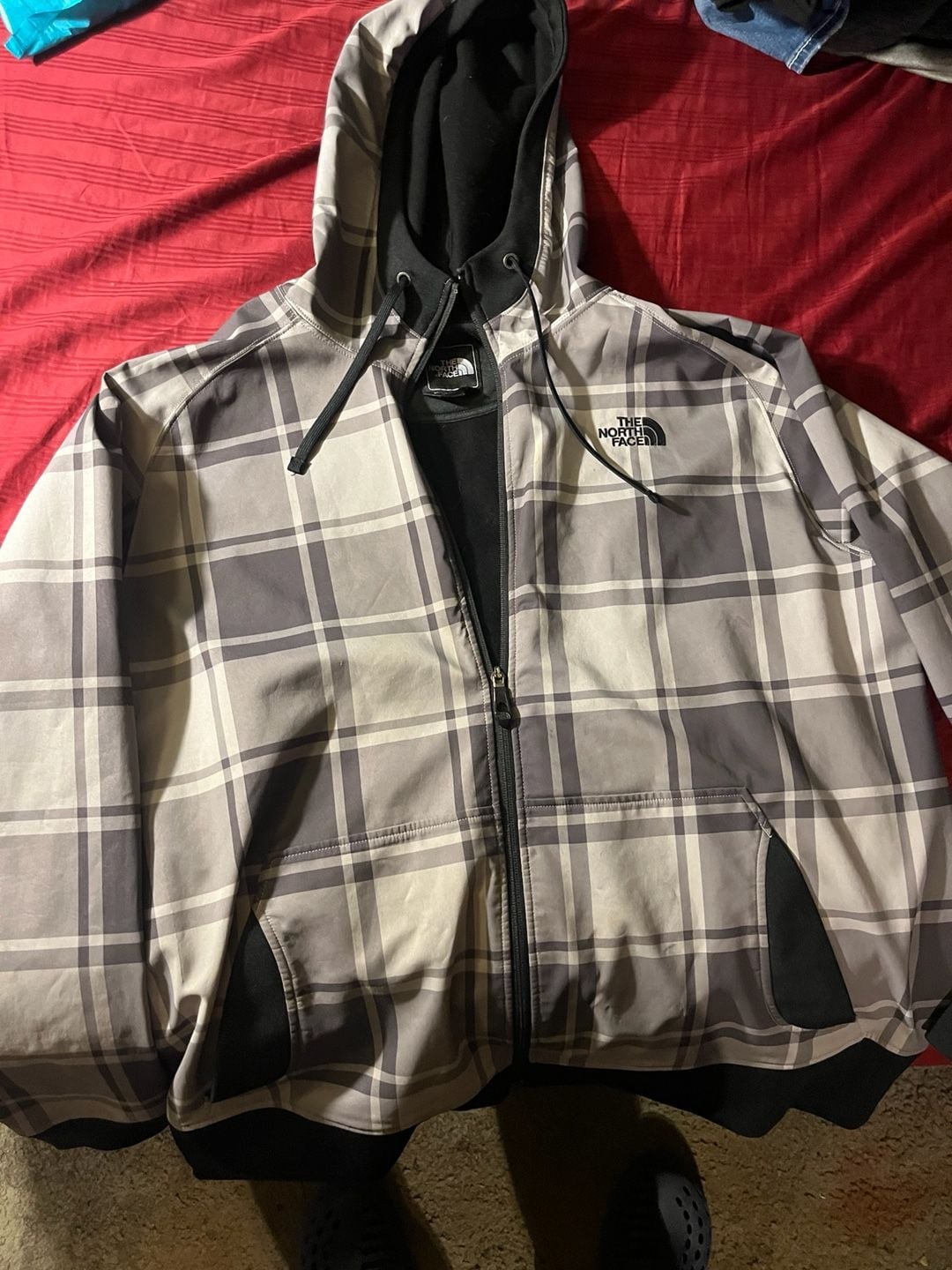 The North Face Plaid Full Zip Hoodie Jacket Men's XL 2
