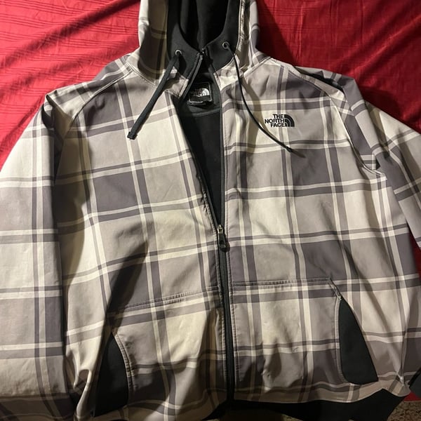 The North Face Plaid Full Zip Hoodie Jacket Men's XL