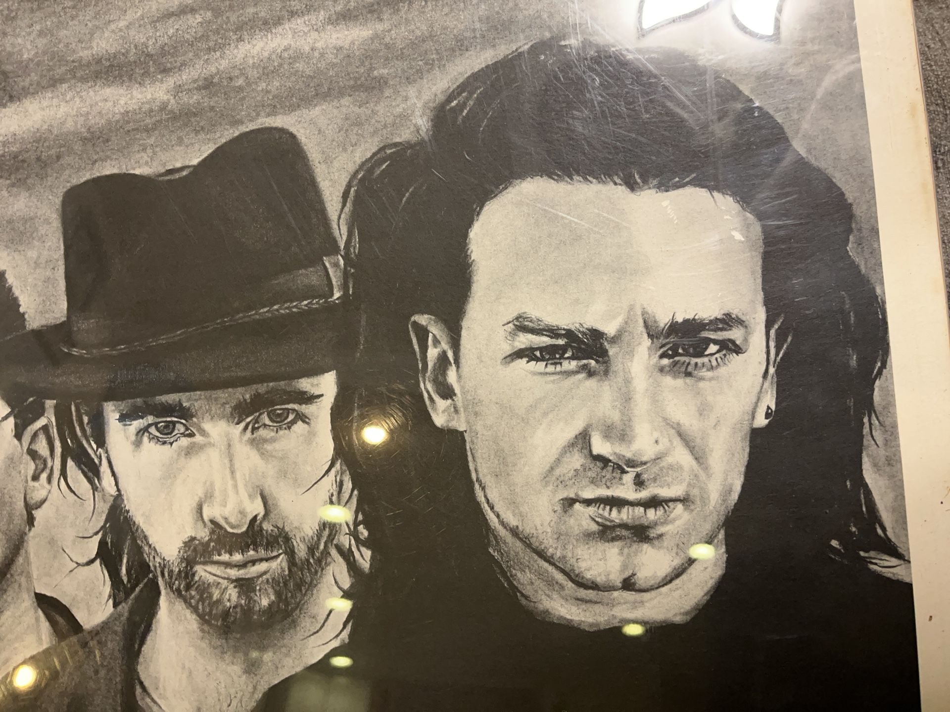 Vintage U2 Charcoal Portrait Print by Bradford John Solomon 9