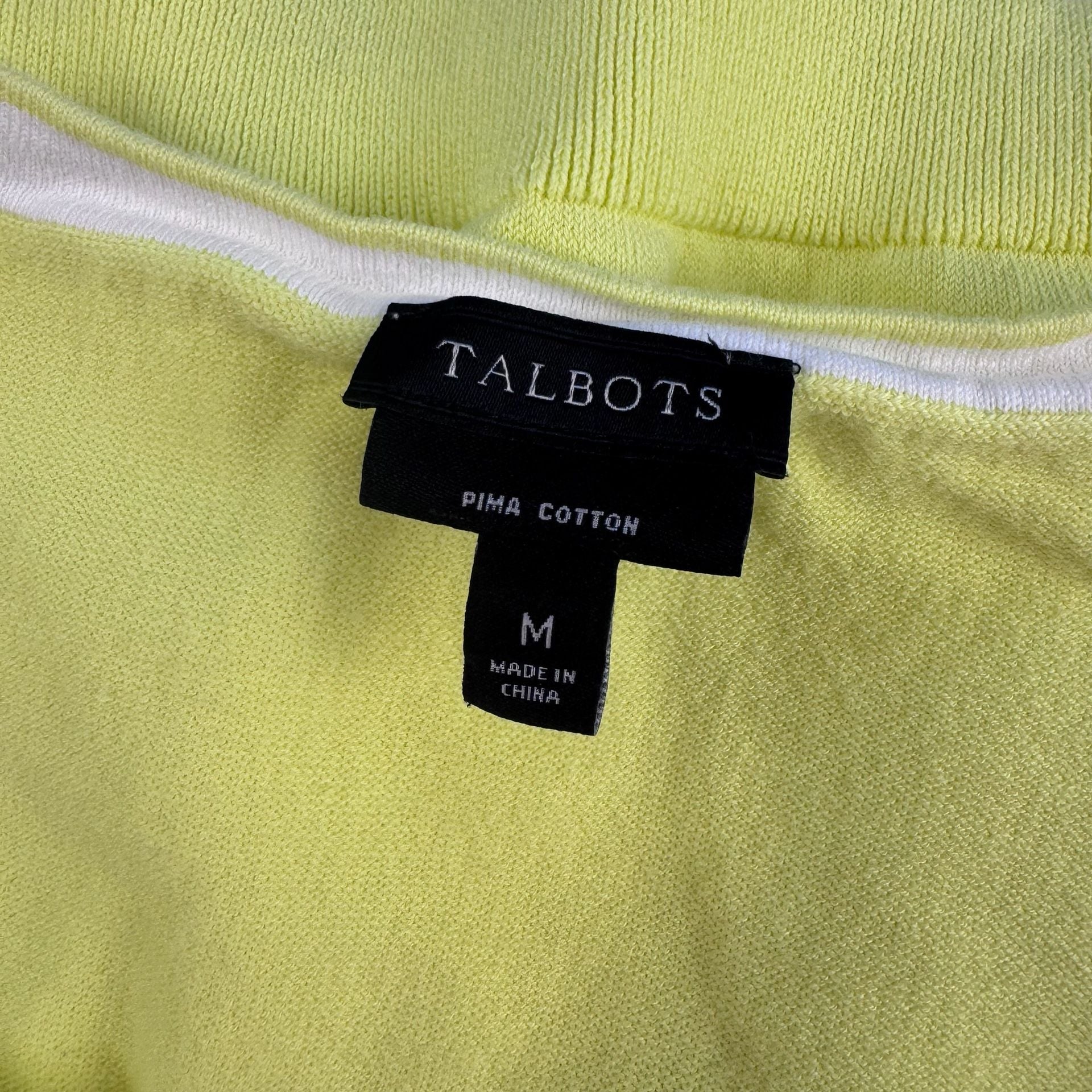 Talbots Button Front Cardigan Sweater chartreuse Size M 7
