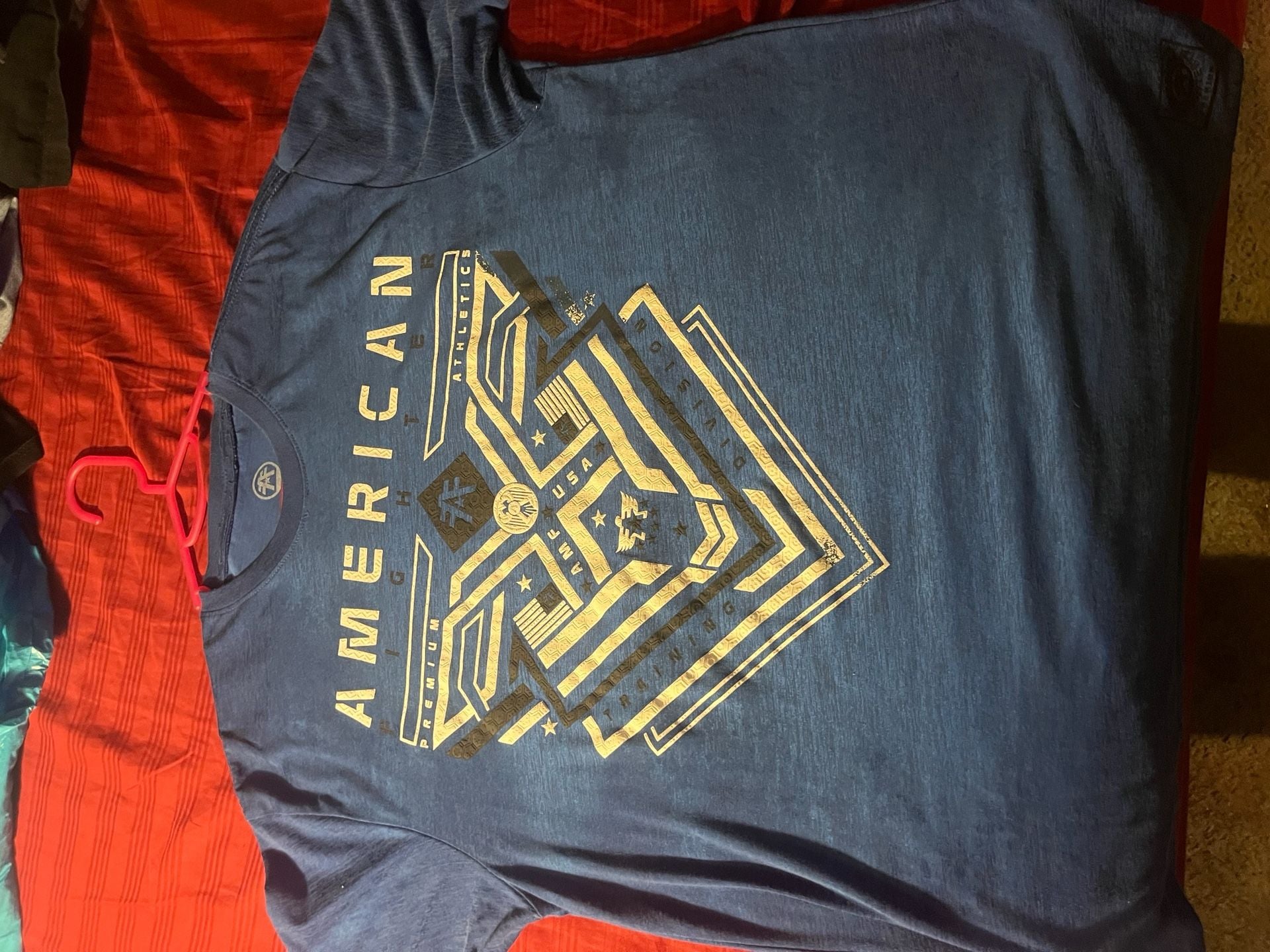 American Fighter Graphic T-Shirt Blue 1