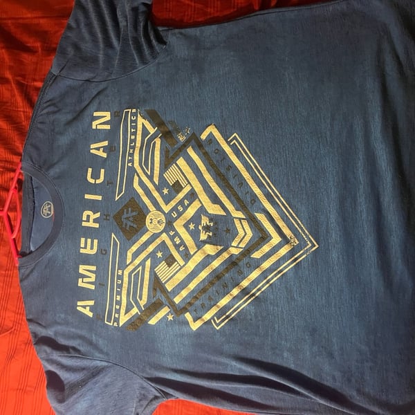 American Fighter Graphic T-Shirt Blue