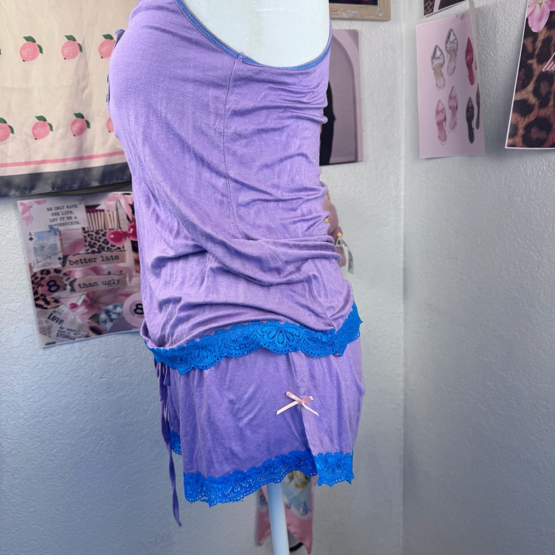 Honeydew Intimates Purple Lace Trim Pajama Set Size M 4