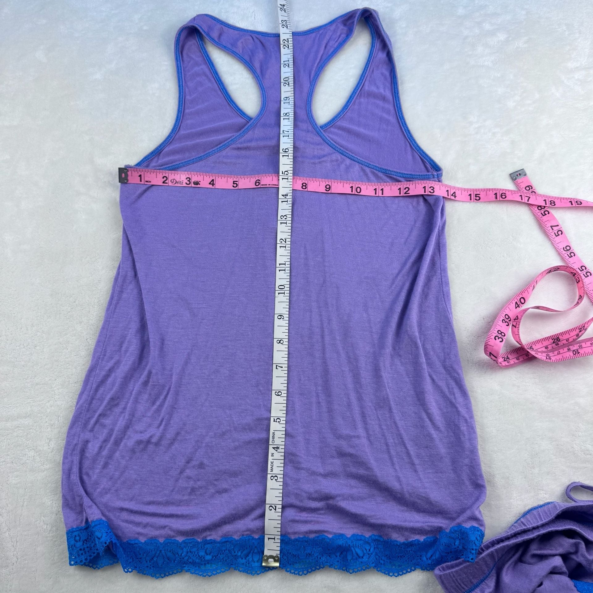 Honeydew Intimates Purple Lace Trim Pajama Set Size M 6