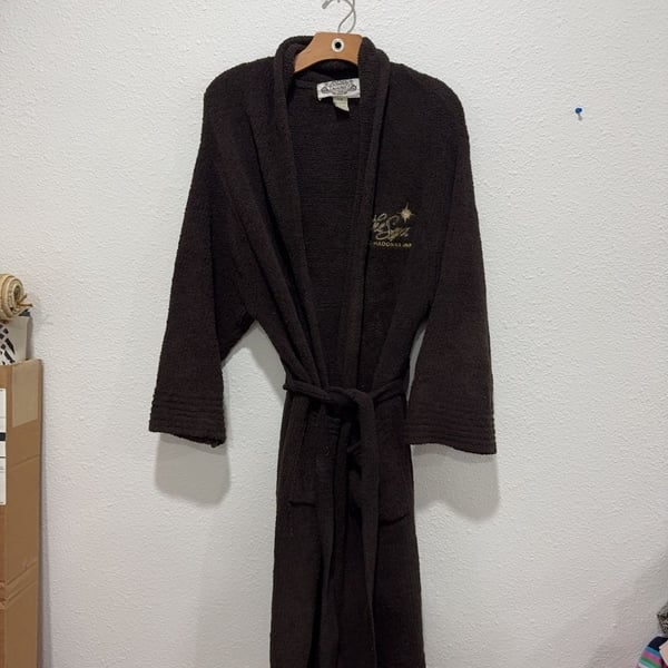 Madonna Inn The Spa Brown Plush Robe Size S/M