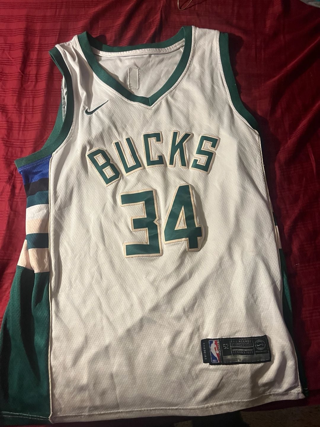 Nike Milwaukee Bucks Giannis Antetokounmpo 34 Swingman Jersey Size 52 2