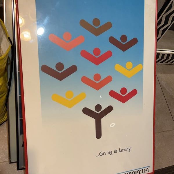 Vintage 1986 National Philanthropy Day Giving is Loving Poster