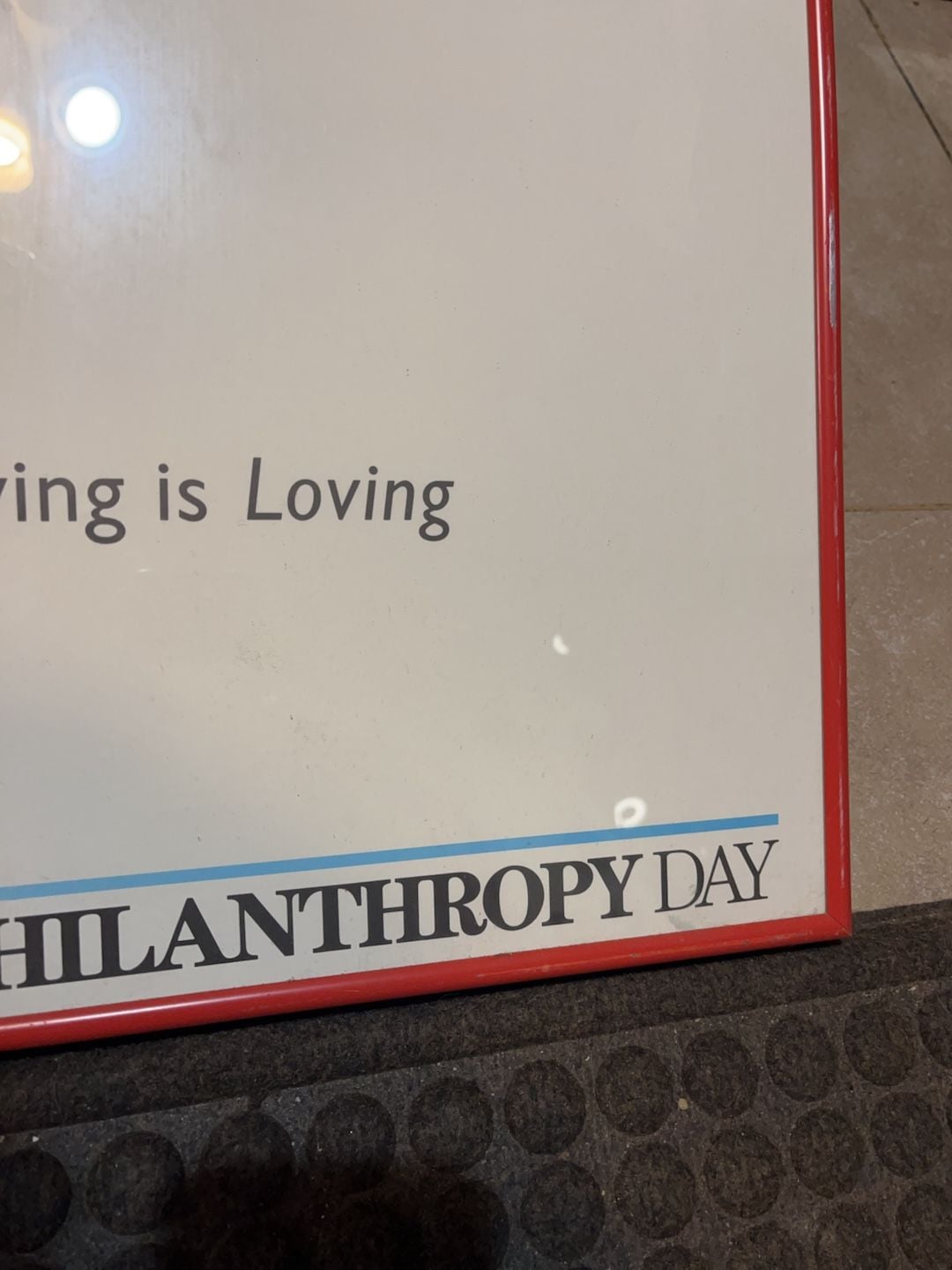 Vintage 1986 National Philanthropy Day Giving is Loving Poster 4