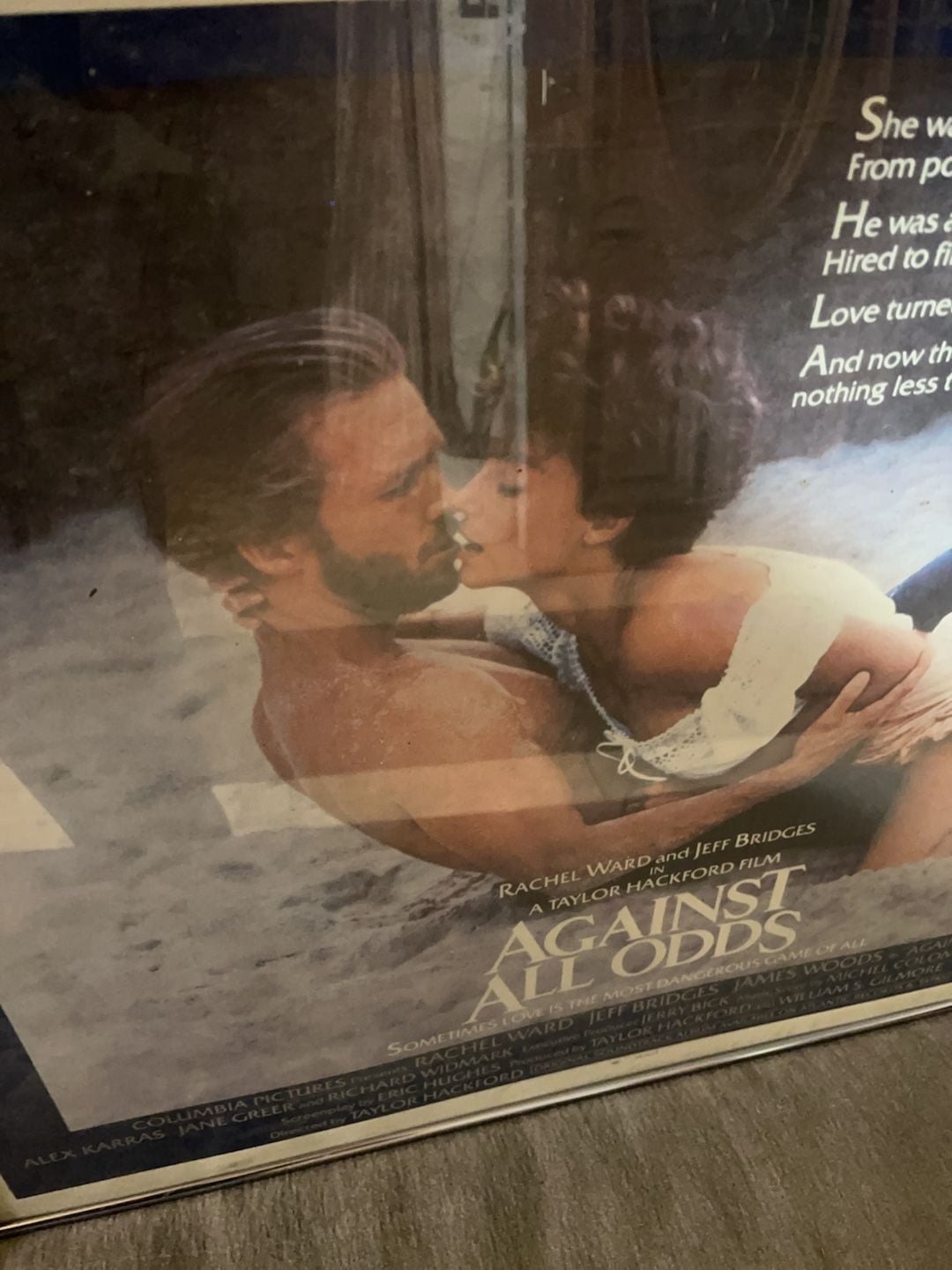 Vintage 1984 Against All Odds Original Movie Poster Framed 3