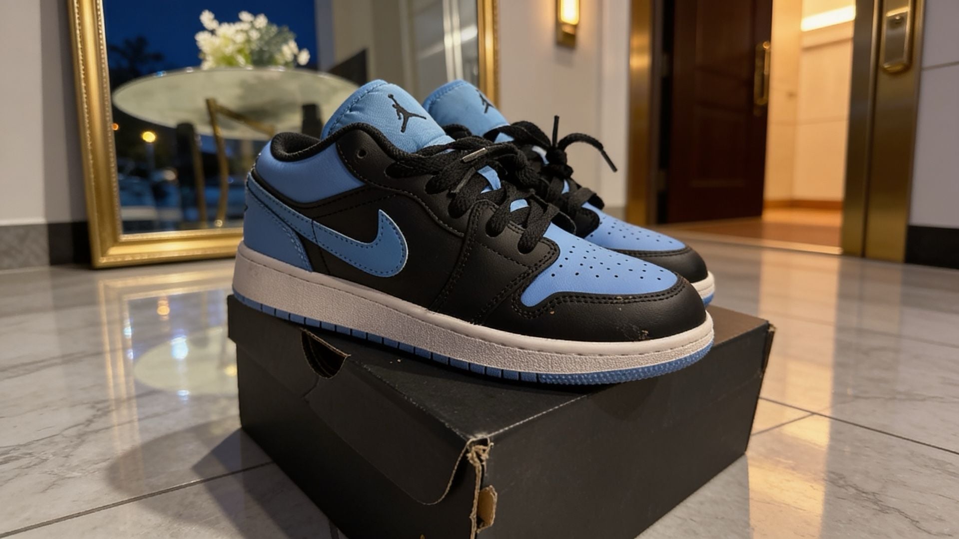 Nike Air Jordan 1 Low University Blue Black Sneakers 2