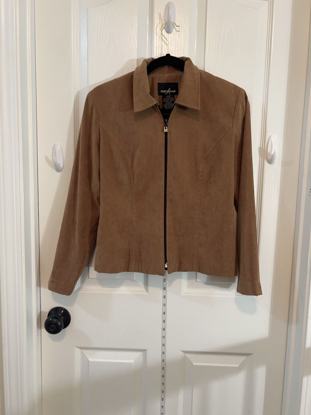 Positive Attitude Brown Faux Suede Zip Front Jacket Women’s Size 8 Career Casual 2