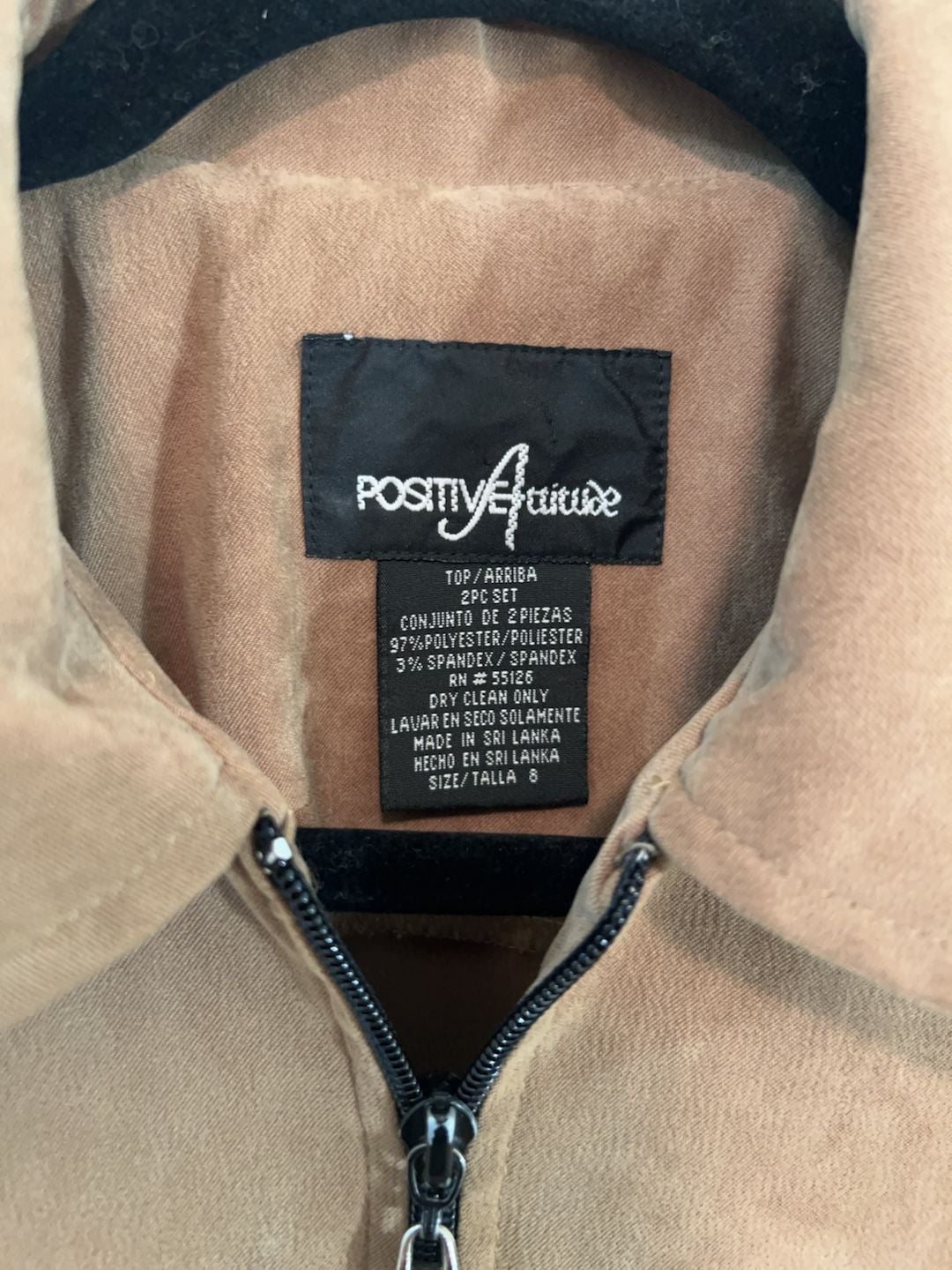 Positive Attitude Brown Faux Suede Zip Front Jacket Women’s Size 8 Career Casual 3