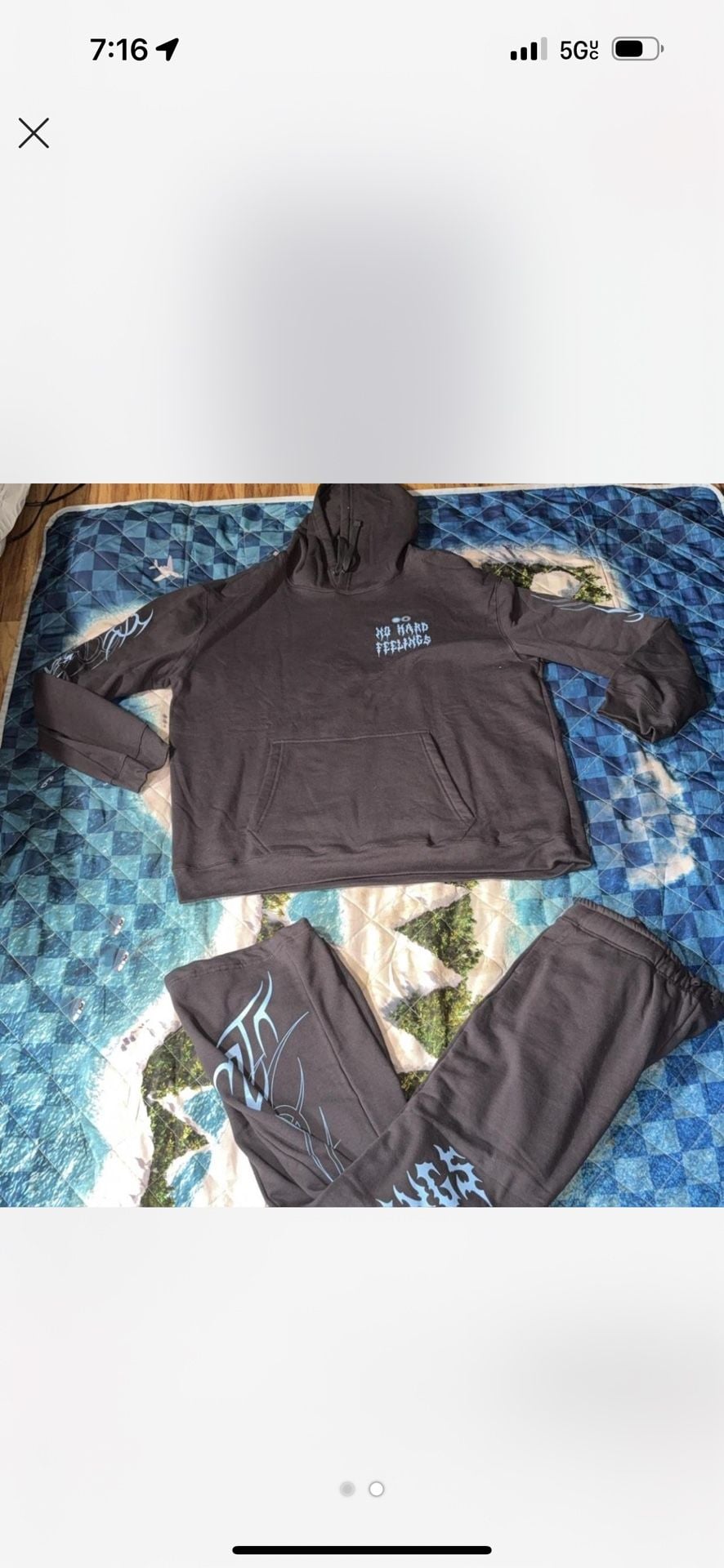 No Hard Feelings Graphic Hoodie and Sweatpants Matching Set 2