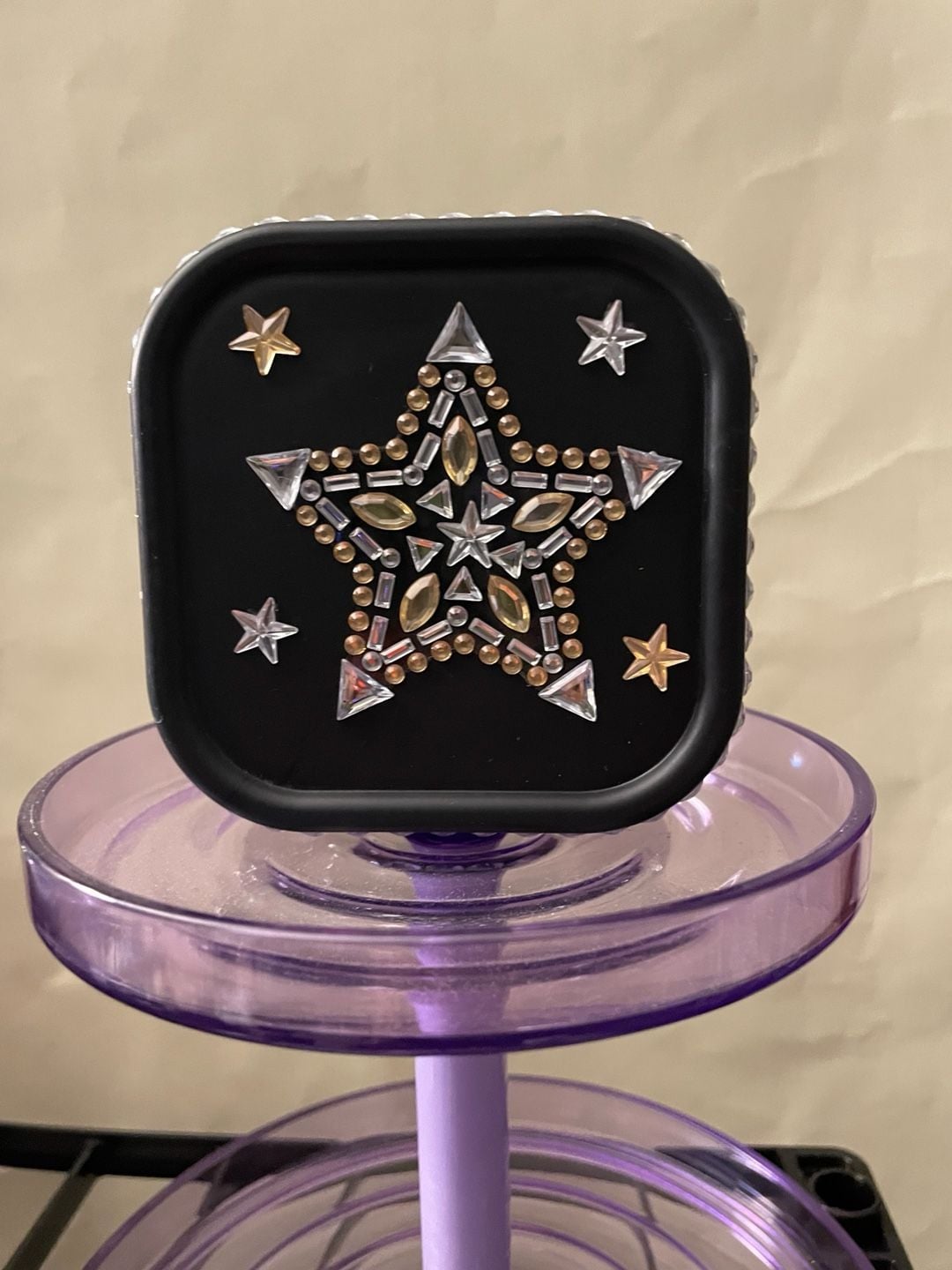 Rhinestone Star Embellished Travel Jewelry Organizer Case 1