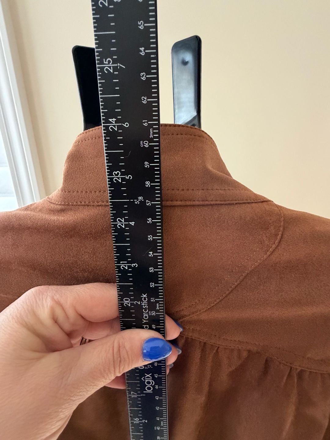 Brown Faux Suede Button-Front Jacket Size XL 10