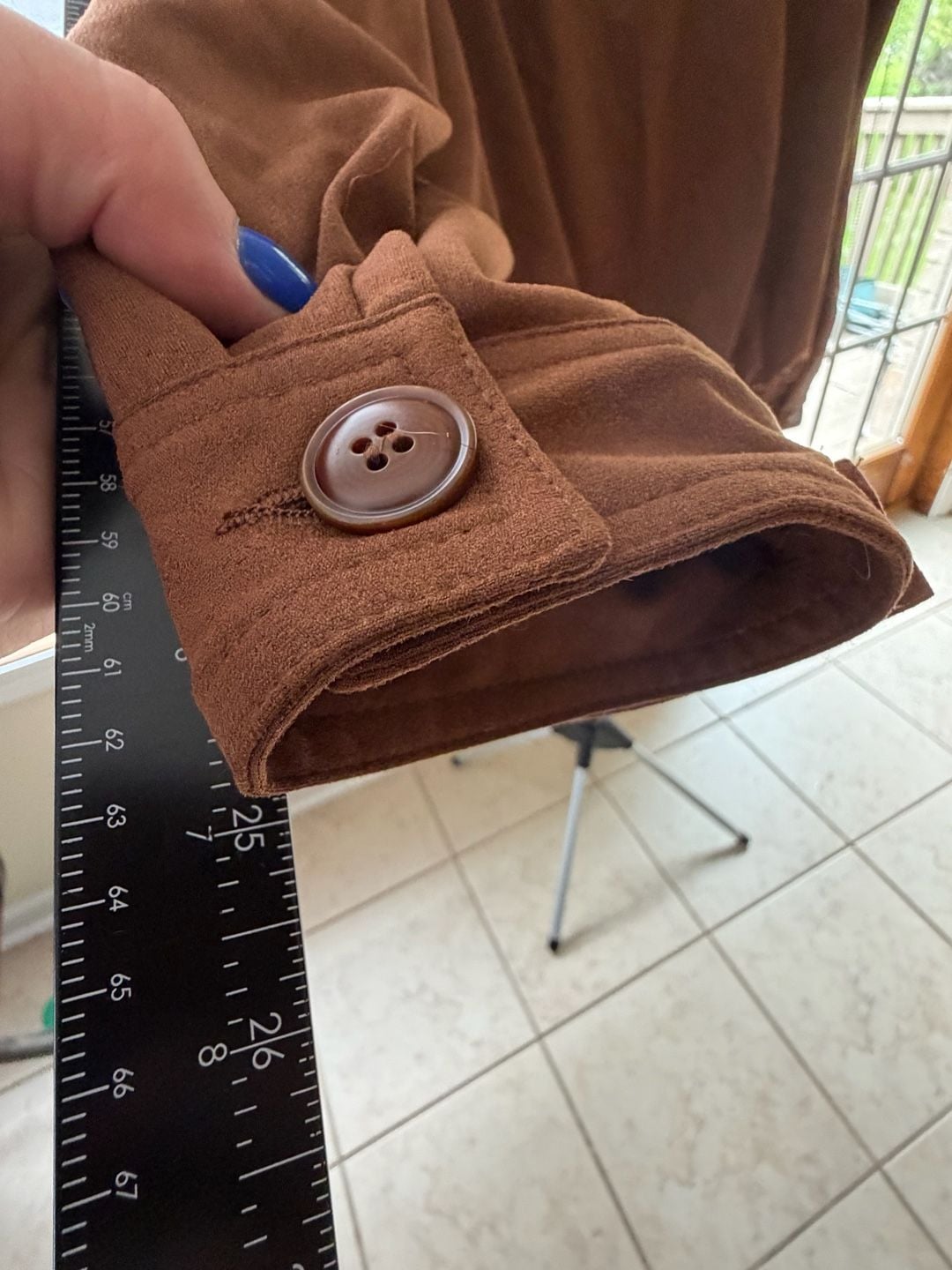 Brown Faux Suede Button-Front Jacket Size XL 12