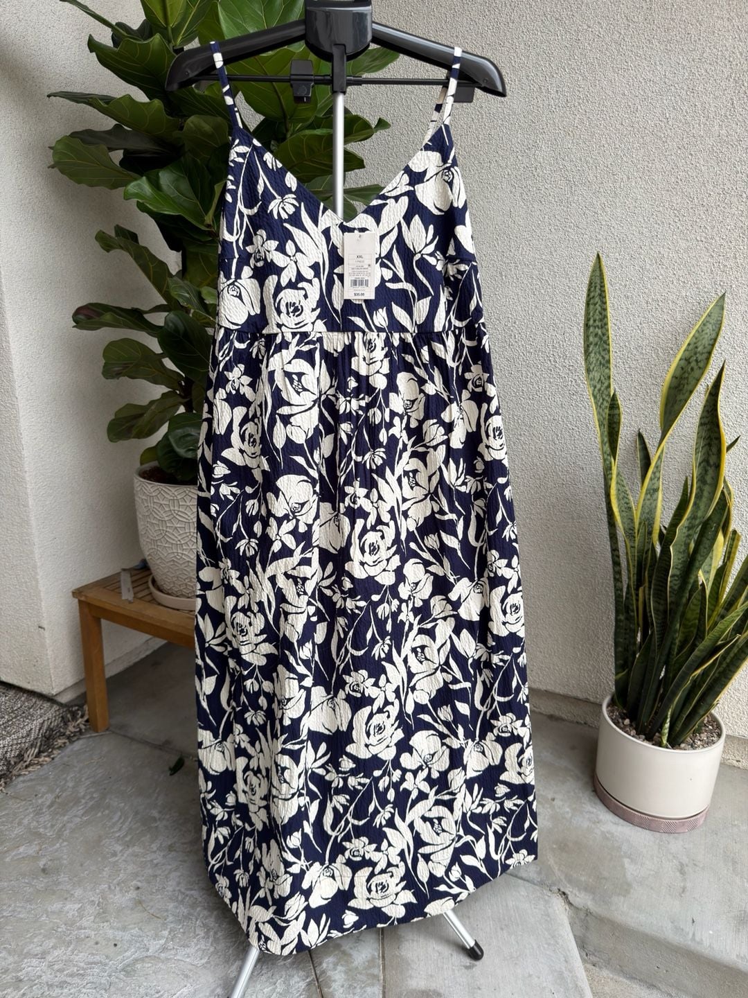 A New Day Navy Floral Maxi Dress XXL 3