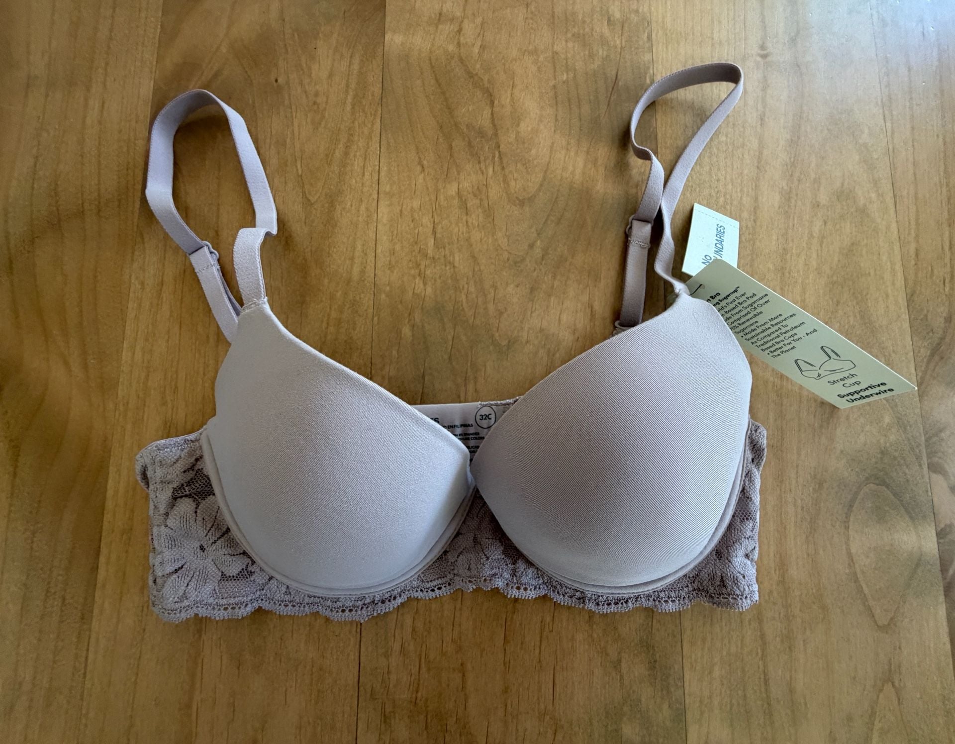 No Boundaries Demi T-Shirt Bra Laurel Pink 32C 1