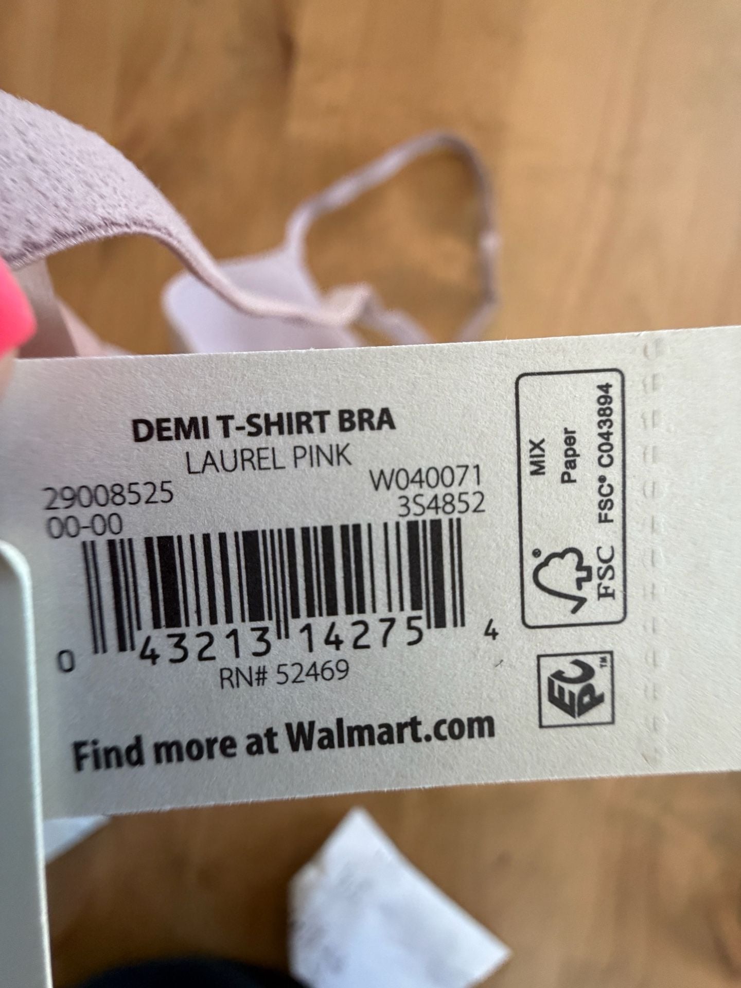 No Boundaries Demi T-Shirt Bra Laurel Pink 32C 4