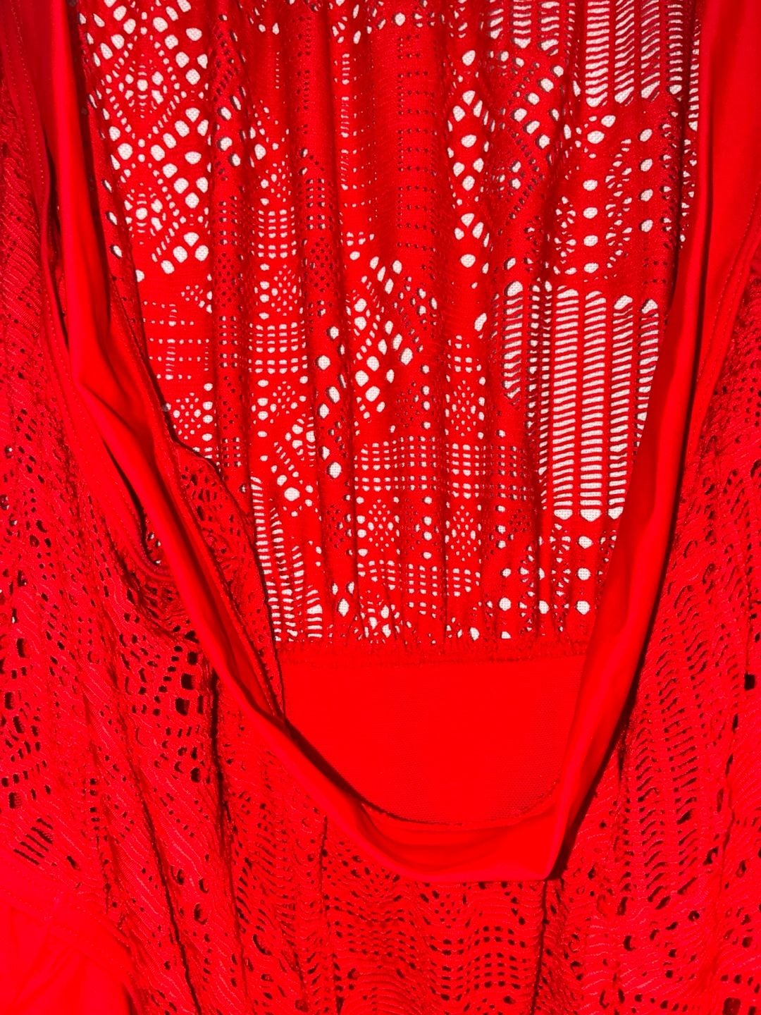Swim by Cacique Red Lace Overlay One-Piece Swimsuit Size 46D 6
