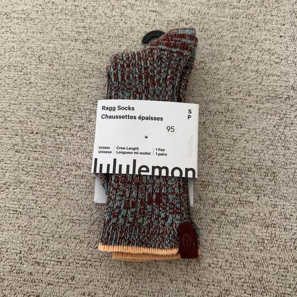 Lululemon Ragg Socks Unisex Crew Length Size S