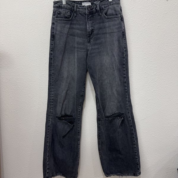 Good American Good Ease Mid Rise Wide Leg Jeans Women's Size 6 or 28