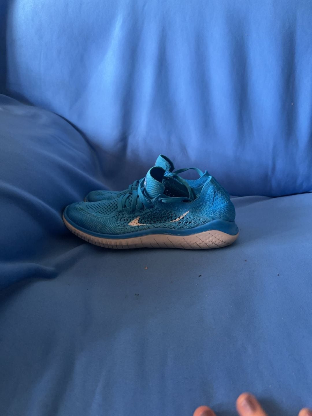 Nike Free RN Flyknit Running Shoes Blue w7.5 2