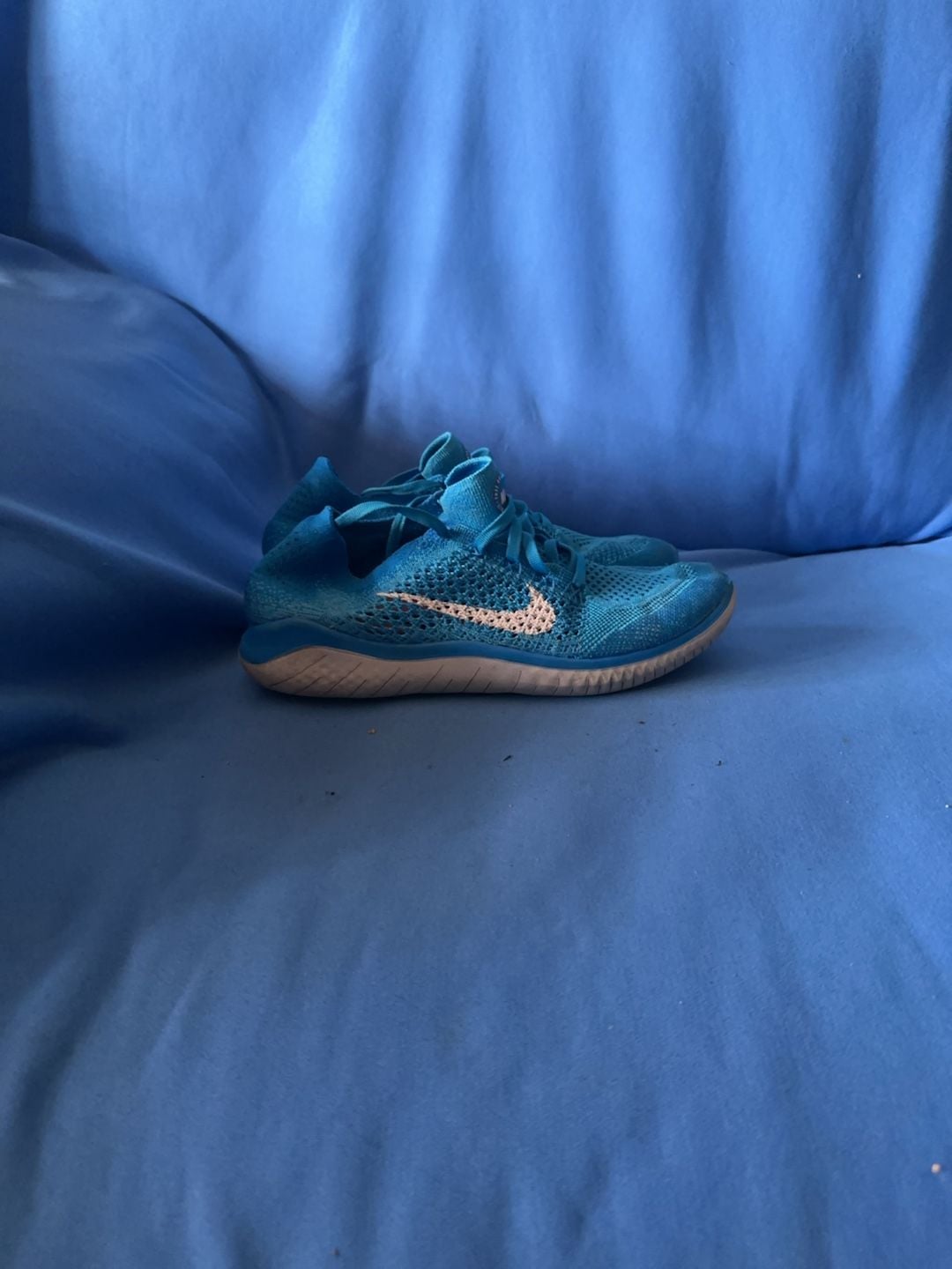 Nike Free RN Flyknit Running Shoes Blue w7.5 4