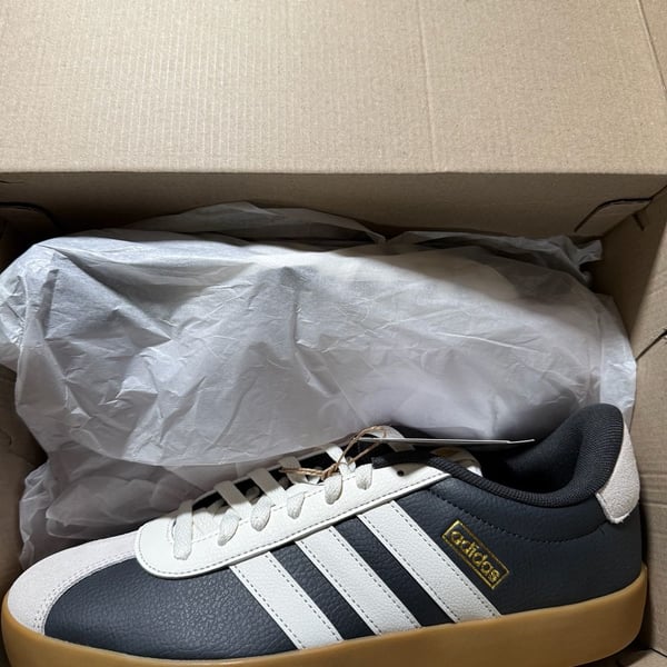 Adidas Court Tourino Sneakers Black White Gum Sole Size 11.5 US