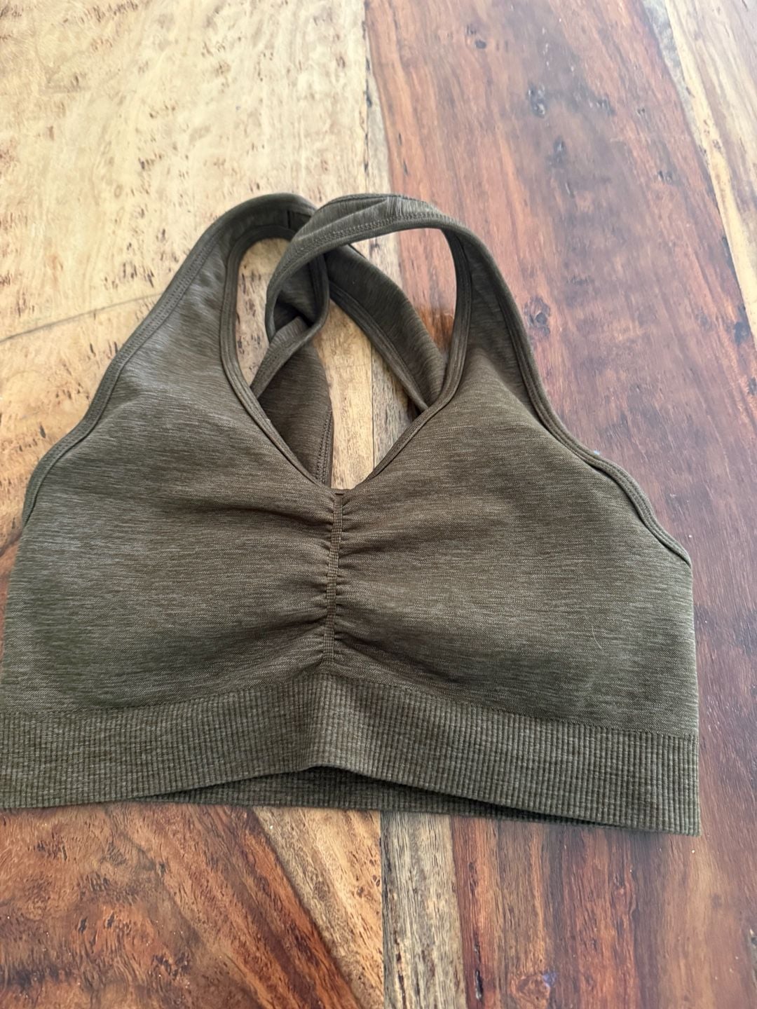 Alphalete Seamless Sports Bra Olive Green Size S 1