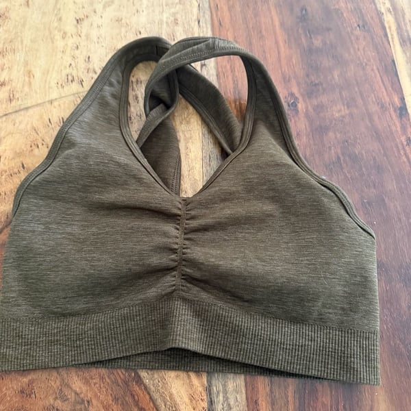 Alphalete Seamless Sports Bra Olive Green Size S