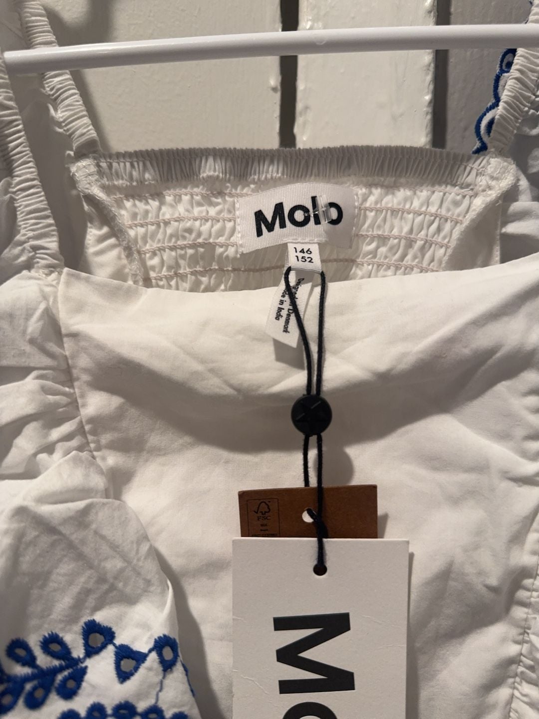 Molo Girls White Embroidered Ruffle Top Size 146/152 3
