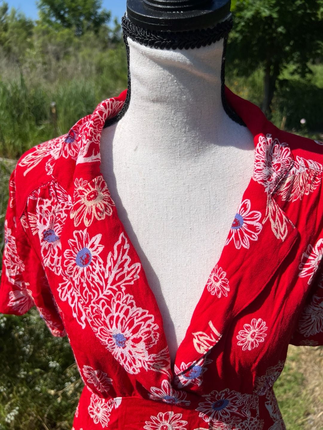 Free People Red Floral Print Mini Dress 6