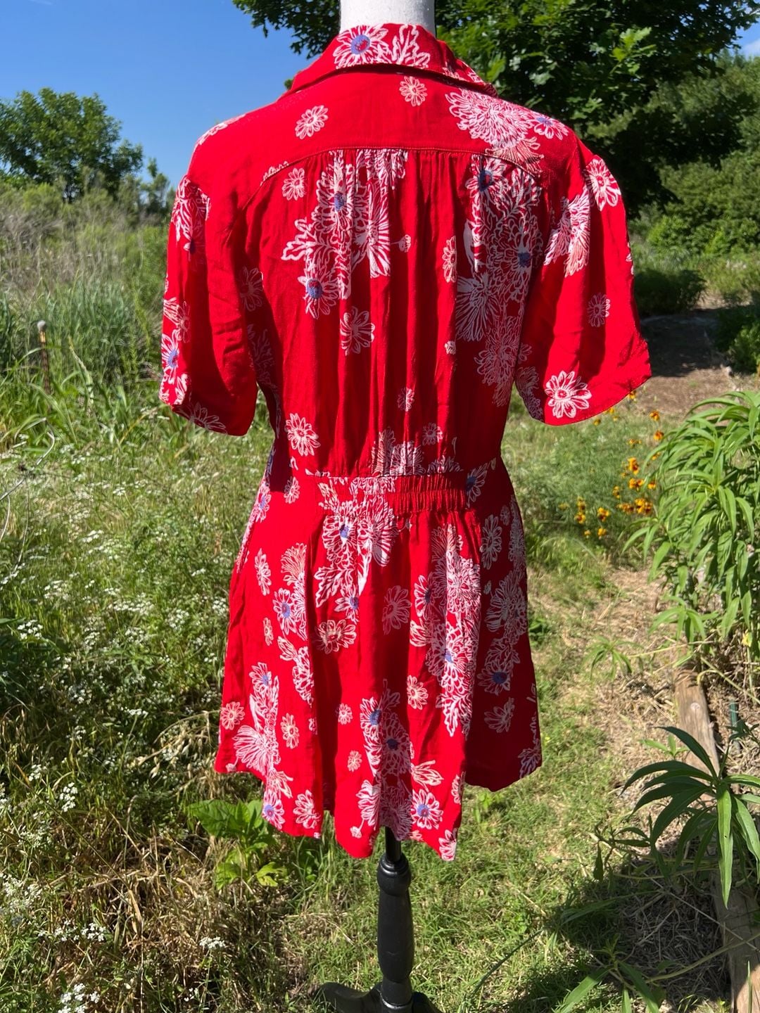 Free People Red Floral Print Mini Dress 9