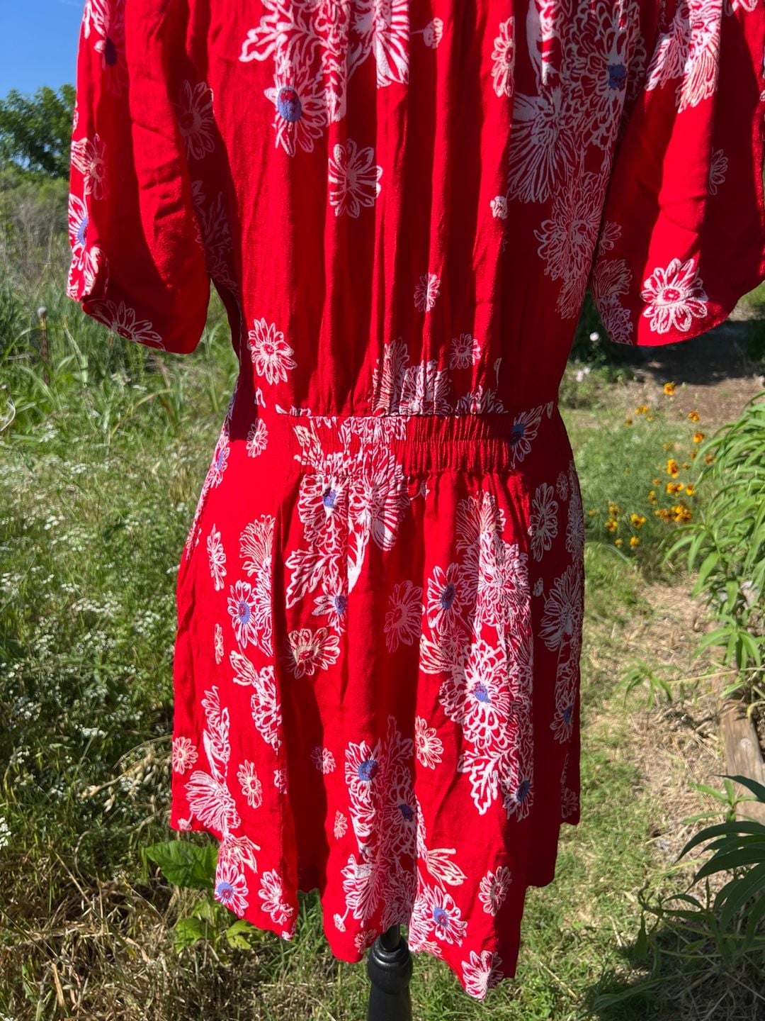 Free People Red Floral Print Mini Dress 10