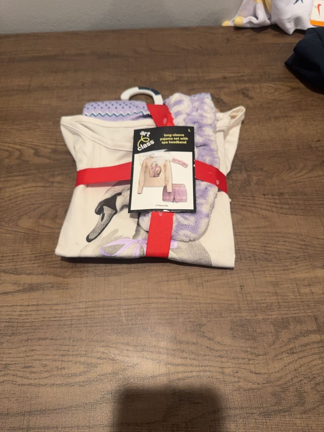 Art Class Girls Long-Sleeve Pajama Set with Spa Headband Size L 1