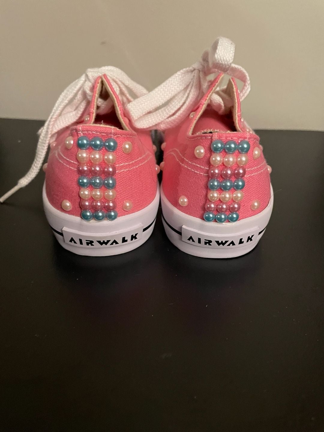 Airwalk Pink Canvas Pearl Embellished Sneakers Size 2 2