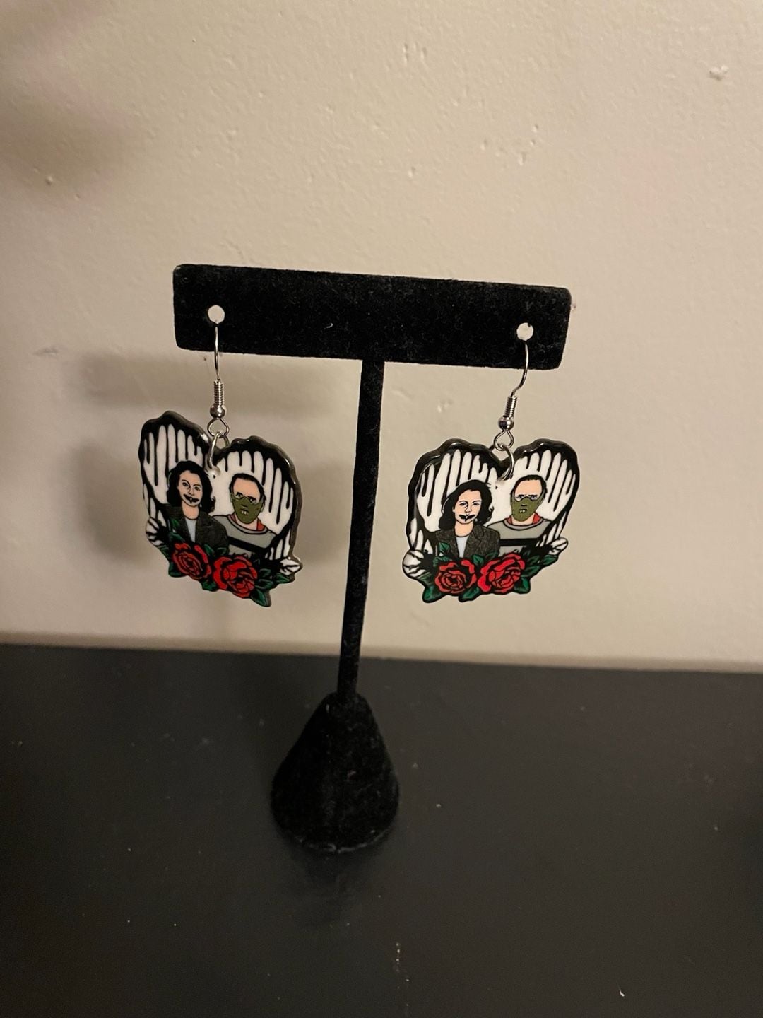 Hannibal Lecter and Clarice Starling Horror Movie Dangle Earrings 1