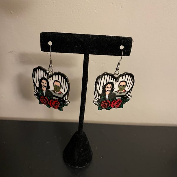 Hannibal Lecter and Clarice Starling Horror Movie Dangle Earrings