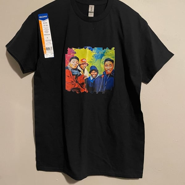 Gildan Juice Movie Graphic T-Shirt Black Size Medium