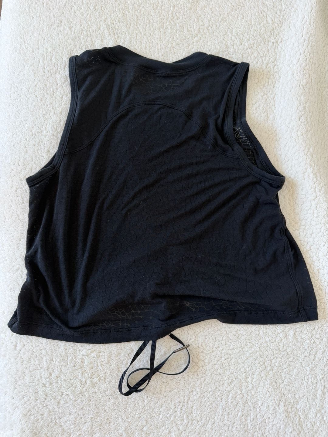 Lululemon Cinch Me Up Front Tank Black Geometric Print Drawstring Crop Top 4