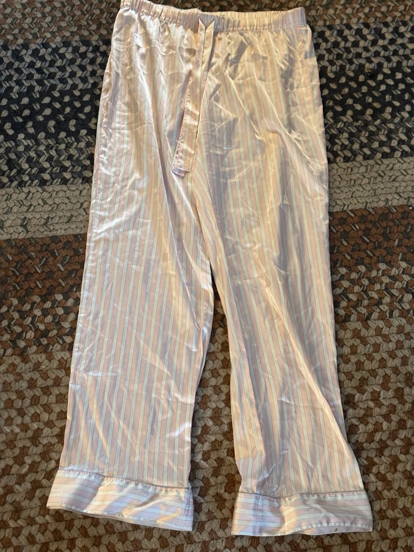 Victoria's Secret Satin Striped Pajama Pants Size S 1